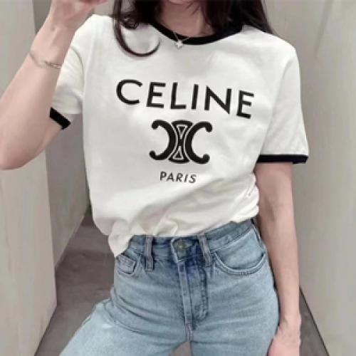 CELINE PARIS トリオンフ セリーヌロゴTシャツコピー 男女兼用2色選択可 非常に良い身なり効果 シンプル